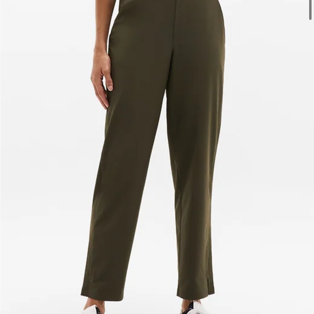 Athleta Dark Olive Brooklyn Ankle Straight Leg Pants